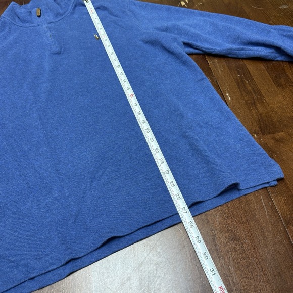 Polo Ralph Lauren Sweater Mens XL Blue 1/4 Zip Pullover Estate Rib Flesh Pony - Picture 8 of 8